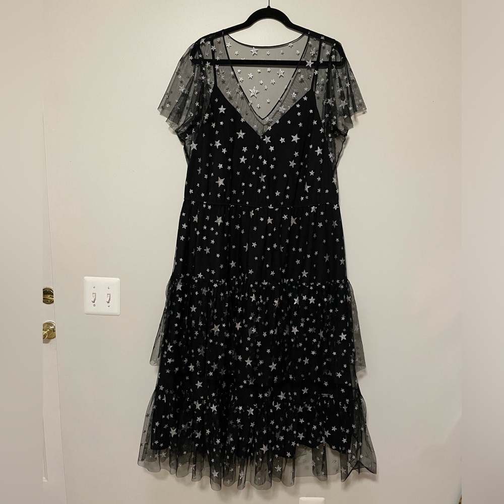 Modcloth Sparkly Star Tulle Party Dress